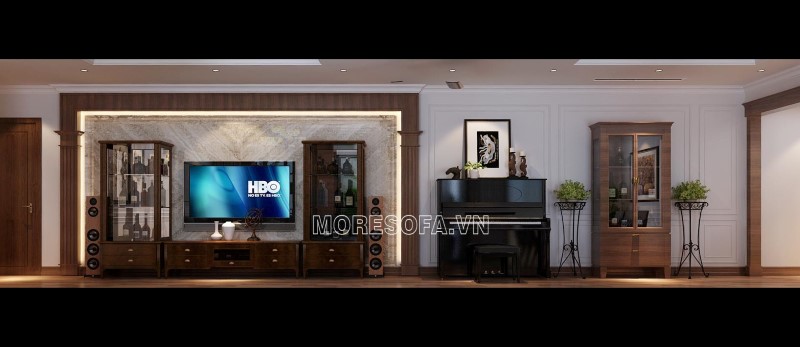 Ghế sofa góc gỗ bọc da màu đen